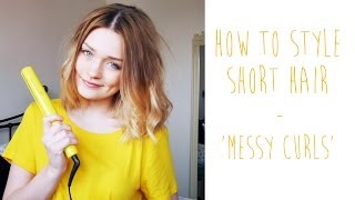 HOWTO MESSY CURLS FOR SHORT HAIR  tinytwisst [upl. by Ikairik]