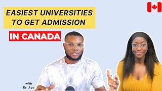 THE EASIEST UNIVERSITIES TO GET ADMISSION IN CANADA FOR 2023  Scholarships  High Acceptance Rates [upl. by Verger]