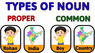 Types of Noun  Proper Noun  Common Noun  Noun  Noun in English grammar  propernoun commonnoun [upl. by Artimid492]