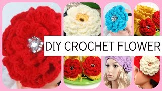 DIY Crochet Flower 5quot Tutorial How to make crochet [upl. by Aerdnaz]