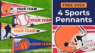 Homemade Sports Pennants 🏈⚾️🏒🏀 4 Different Designs [upl. by Ecnarwal]