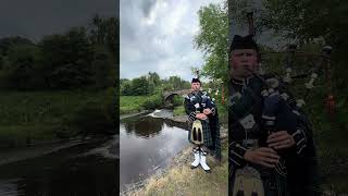 La Baum played by The Wee Pied Piper at Linthaugh Bridge Stonehouse scotland bagpipes scottish [upl. by Allsopp]