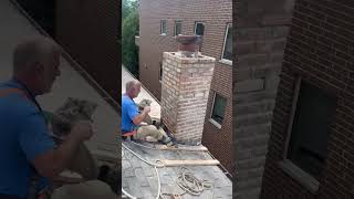 Working progress  brick chimney rebuilding process [upl. by Noevart]