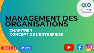 management des organisations chapitre 1 concept de lentreprise ofppt tsge [upl. by Eylrac]