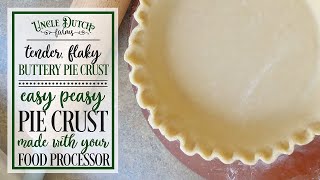 Easy Pie Crust Recipe Using Food Processor  Tender Flaky and Buttery Every Time [upl. by Ardnwahsal]