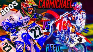 RICKY CARMICHAEL VS CHAD REED  2003 SUPERCROSS [upl. by Auvil]