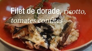 Filet de dorade risotto  recette de chef  CuisineAZ [upl. by Alegnat]