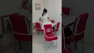 set chair cushion tablecloth dining table and chair cover onepiece chair subcover wedding chair [upl. by Namialus]