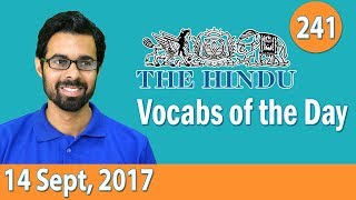 ✅ Daily The Hindu Vocabulary 14 Sept 2017  Learn 10 New Words with Tricks  Day241 [upl. by Eliza]