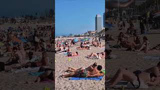 Barceloneta Beach BEACH LIFE WALK ☀️🏖️ TRAVEL [upl. by Solahcin]