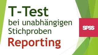 tTest ungepaart berichten  SPSSOutput [upl. by Siugram]