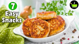 7 Quick amp Easy Evening Snacks  Snacks Recipes  Light Evening Snacks  Snacks Recipe Indian [upl. by Zahara]