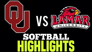 OU Sooners vs Lamar University College Softball 2024 [upl. by Tortosa137]