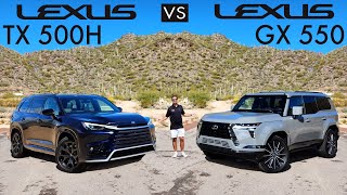 BEST LEXUS SUV  2024 Lexus GX 550 vs 2024 Lexus TX 500h Comparison [upl. by Natrav279]