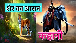 शेर का आसन 😂 शेर और हाथी Hathi Raja Kahan Chale 😄हिन्दी कहानी story kahani hindi hindistories [upl. by Howe]