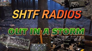 MY MILITARY CLANSMAN RADIOS FOR SHTF OUT IN A STORM [upl. by Thurnau]