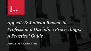 5SAH  Appeals amp Judicial Review in Professional Discipline Proceedings [upl. by Iredale]