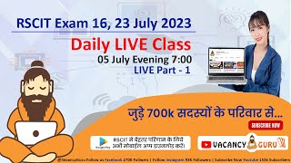 RSCIT Live Class 01  RSCIT 16 July 2023  RSCIT Exam Important Question RSCIT Computer Course Hindi [upl. by Hannibal21]