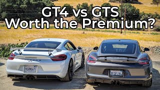 2016 Porsche Cayman GTS vs 2016 Porsche Cayman GT4  Head to Head Review [upl. by Gesner58]