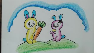 Cute Rabbit Drawing  How to Draw Cute Bunny Step by Step  Rabbit Drawing for Beginners [upl. by Ahsas532]