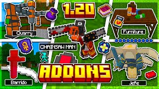 😎TOP 20 MEJORES ADDONS MODS SURVIVAL Para MINECRAFT PEBEDROCK 120  12015  BEST ADDONS 120 [upl. by Nywroc]