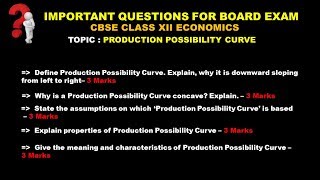 PRODUCTION POSSIBILITY CURVE  IMPORTANT BOARD QUESTION  CBSE CLASS 12 ECONOMICS [upl. by Ahsiad]