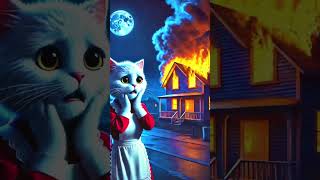 Little cats house caught fire catsoftiktok cat cute aiart ai poorcat catlover fyp [upl. by Ranie]