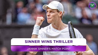 Jannik Sinner  Winning moment  Second round  Wimbledon 2024 [upl. by Ailecec]