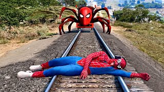 Homem Aranha e o Monstro Trem Aranha Histórias de SUPER HERÓIS [upl. by Rebor199]