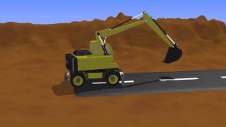 3D animation of excavator in Blender 2560 [upl. by Itsa196]