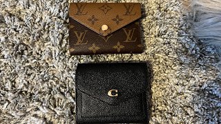 Comparison between COACH WYN WALLET and LOUIS VUITTON VICTORINE WALLET [upl. by Hibbert]