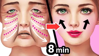 AntiAging Face Lifting Massage For Sagging Face Glowing Skin 8 Facial Acupressure Massage [upl. by Debbee]