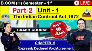 Expressly Declared Void Agreement Part 2 BCOMH Sem 1  Indian Contract Act 1872  Business Laws [upl. by Buller]