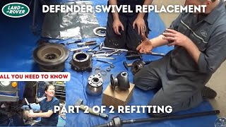 LAND ROVER SWIVEL REPLACEMENT PART 2 of 2 REFITTING with Rob amp Vic landrover carmaintenance [upl. by Ahtebat305]