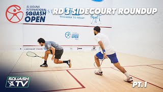 Squash El Gouna International 2021  Rd 3 Side Court Roundup Pt1 [upl. by Clotilda727]