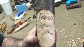 Wood CarvingHow to Carve a Wood Spirit With Hand Tools4 [upl. by Cohdwell814]