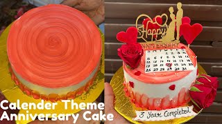 Anniversary Theme Cake  Calendar Theme Cake Design  Cake Decorating Ideas  Date Calendar Cake [upl. by Houlberg]