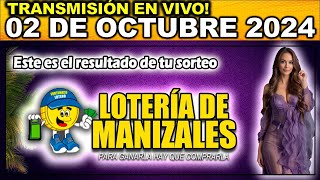 Resultado LOTERIA DE MANIZALES MIÉRCOLES 02 de octubre 2024 [upl. by Arrej744]