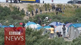 Calais Migrants Whats it like in the quotJunglequot 360 video BBC News [upl. by Roane]