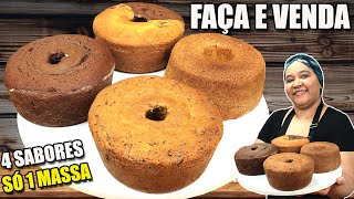 Fiz 4 Sabores de BOLO CASEIRO Com Uma Massa Base Faça e Venda Muito  Cozinha sem misterio [upl. by Eidlog]