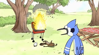 Regular Show  Mordecai And Rigby Grilling The Hotdogs [upl. by Morlee]