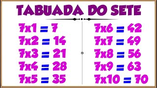 Tabuada do 7║Ouvindo e Aprendendo a tabuada de Multiplicação por 7『Tabuada do SETE』 [upl. by Ahcsatan]