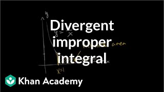 Divergent improper integral  AP Calculus BC  Khan Academy [upl. by Alema639]