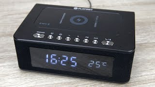 Platinet PMGQ10B  Zegarek z głośnikiem Bluetooth radiem budzikiem i ładowarką [upl. by Allemat]