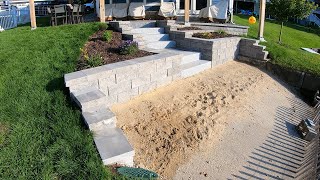 Building a Retaining Wall Granite Staircase [upl. by Asserrac]