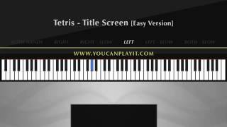 Tetris  Title Screen Easy Piano Tutorial [upl. by Schertz310]