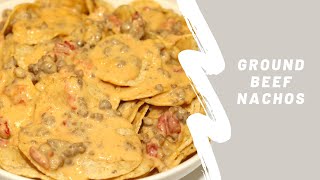 THE BEST GROUND BEEF NACHOS  EASY QUESO ROTEL DIP [upl. by Beniamino]