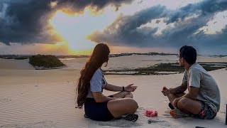 EXPLORAMOS AS DUNAS DE PITANGUIRN ATRAVESSEI A LAGOA COM JESSICA NO PESCOÇO LUGAR LINDO 4K [upl. by Siramed176]