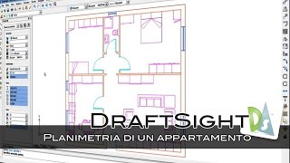 DraftSight  Planimetria di un appartamento [upl. by Namolos]