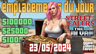 GTA Online  Emplacement des coffres épave malles dealers caches Gun Van 230524 [upl. by Gentilis158]